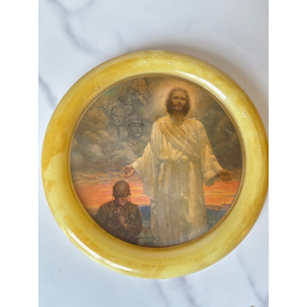 Vintage Jesus Soldier Military Religious Wall Plaque Onward Christian Soldier